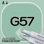 Маркер FINECOLOR Junior G57 Серебристый зеленый двухсторонний