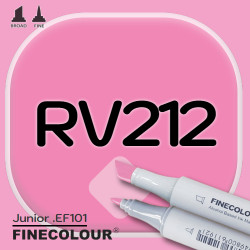 Маркер FINECOLOR Junior RV212 Прозрачный розовый двухсторонний