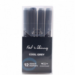 Набор скетч-маркеров Fat&Skinny Cool Grey 12 шт