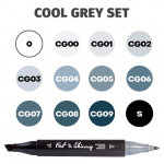 Набор скетч-маркеров Fat&Skinny Cool Grey 12 шт