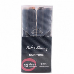 Набор скетч-маркеров Fat&Skinny Skin Tone 12 шт