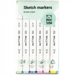 Набор маркеров для скетчинга MESHU 24цв., основные цвета