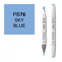 Маркер TOUCH BRUSH PB76 Небесно-Голубой (Sky Blue) двухсторонний на спиртовой основе