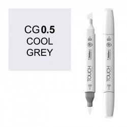Маркер TOUCH BRUSH CG5 Серый Холодный 5 (Cool Grey 5) двухсторонний на спиртовой основе