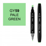 Маркер TOUCH Twin GY59 Зеленый Бледный (Pale Green) двухсторонний на спиртовой основе
