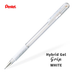 Гелевая ручка Pentel Hybrid Gel Grip, белый стержень