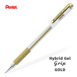 Гелевая ручка Pentel Hybrid Gel Grip, золотой стержень