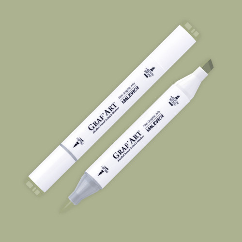 Маркер спиртовой Малевичъ GrafArt Brush, Серый зеленый 2 W202