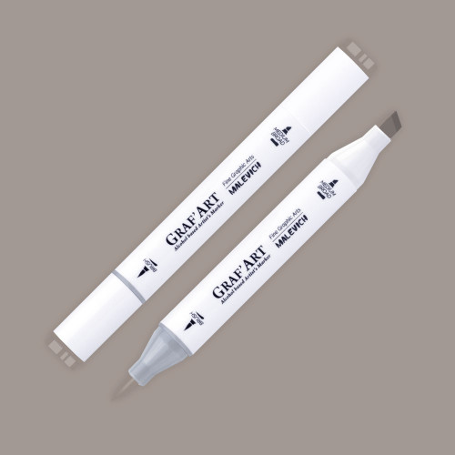 Маркер спиртовой Малевичъ GrafArt Brush, Серый теплый 7 W107