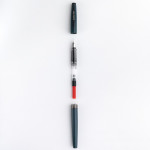 Ручка перьевая с конвертером, перо EF 0,4 мм, 2 картриджа (индиго, черный): розовый
