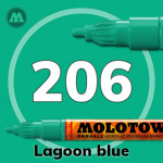Маркер акриловый Molotow ONE4ALL 127HS 206 Голубая лагуна (Lagoon blue) 2мм