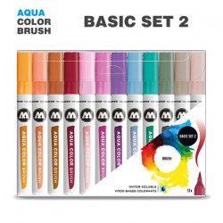 Набор маркеров AQUA COLOR BRUSH Basic Set 2, 12шт
