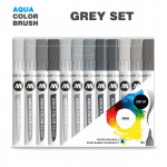 Набор маркеров AQUA COLOR BRUSH Grey Set, 12шт