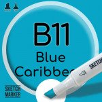 Двухсторонний маркер на спиртовой основе B11 Blue Caribbean (Карибский синий) SKETCHMARKER