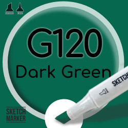 Двухсторонний маркер на спиртовой основе G120 Dark Green (Темный зеленый) SKETCHMARKER