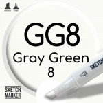 Двухсторонний маркер на спиртовой основе GG8 Gray Green 8 (Серо-зелёный 8) SKETCHMARKER