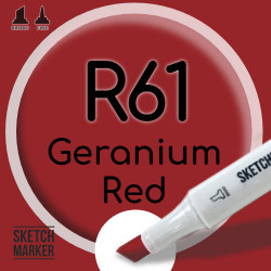 Двухсторонний маркер на спиртовой основе R61 Geranium Red (Красная герань) SKETCHMARKER