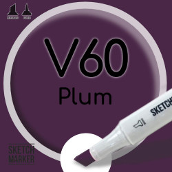 Двухсторонний маркер на спиртовой основе V60 Plum (Слива) SKETCHMARKER