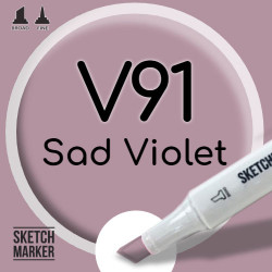 Двухсторонний маркер на спиртовой основе V91 Sad Violet (Тусклый фиолетовый) SKETCHMARKER