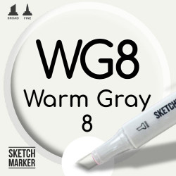Двухсторонний маркер на спиртовой основе WG8 Warm Gray 8 (Теплый серый 8) SKETCHMARKER