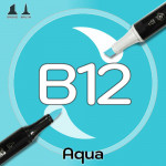 Маркер Sketchmarker BRUSH B12 Aqua (Вода) Два пера: кисть и долото. На спиртовой основе
