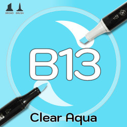 Маркер Sketchmarker BRUSH B13 Clear Aqua (Прозрачная вода) Два пера: кисть и долото. На спиртовой основе