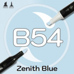 Маркер Sketchmarker BRUSH B54 Zenith Blue (Зенит синий) Два пера: кисть и долото. На спиртовой основе
