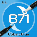 Маркер Sketchmarker BRUSH B71 Cobalt Blue (Голубой кобальт) Два пера: кисть и долото. На спиртовой основе