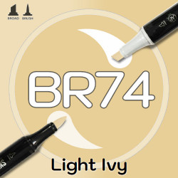 Маркер Sketchmarker BRUSH BR74 Light Ivy (Плющ светлый) Два пера: кисть и долото. На спиртовой основе