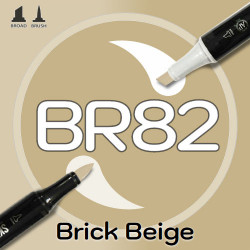 Маркер Sketchmarker BRUSH BR82 Brick Beige (Бежевый кирпич) Два пера: кисть и долото. На спиртовой основе