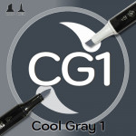 Маркер Sketchmarker BRUSH CG1 Cool Gray 1 (Прохладный серый 1) Два пера: кисть и долото. На спиртовой основе
