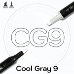 Маркер Sketchmarker BRUSH CG9 Cool Gray 9 (Прохладный серый 9) Два пера: кисть и долото. На спиртовой основе