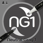 Маркер Sketchmarker BRUSH NG1 Neutral Gray 1 (Нейтральный серый 1) Два пера: кисть и долото. На спиртовой основе