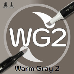 Маркер Sketchmarker BRUSH WG2 Warm Gray 2 (Теплый серый 2) Два пера: кисть и долото. На спиртовой основе