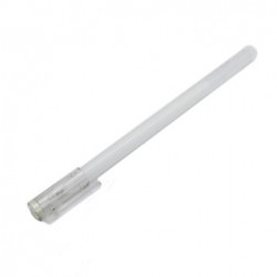 Ручка гелевая белая HANYUN 0.6мм, игольчатый стержень, прозрачный корпус