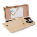 Ящик художника с алюминиевым органайзером,складной палитрой и плечевым ремнем, бук, SB-22
