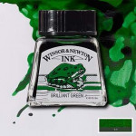 Тушь Winsor&Newton, Блестящий зеленый, 14 мл